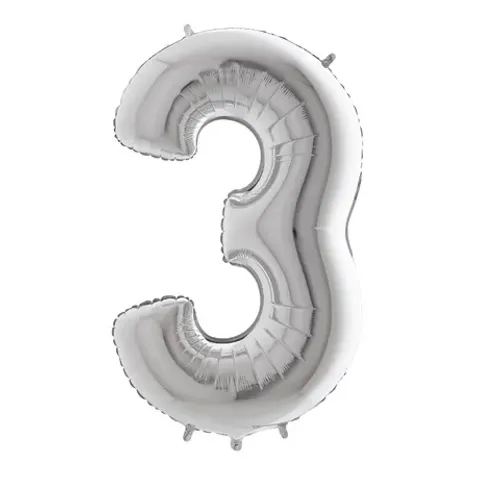 Balão Metalizado Numeros Ballon 16" 40cm  Letter Wb Cn499 - Numero 3