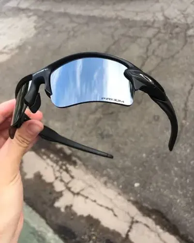 Óculos de sol Oakley Fleack lente prateada 2.0 polarizado 