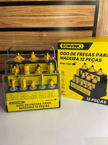 Jogo de Fresas Para Madeira 12 Peças BOMVINK BOM-5207