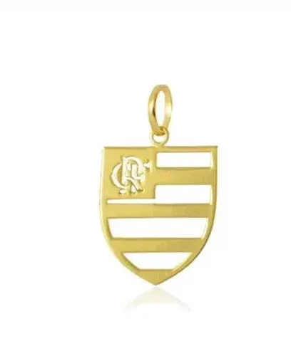 Pingente Time Flamengo Ouro 18 Kilates Peso 0.10 Grama 11 mm                              