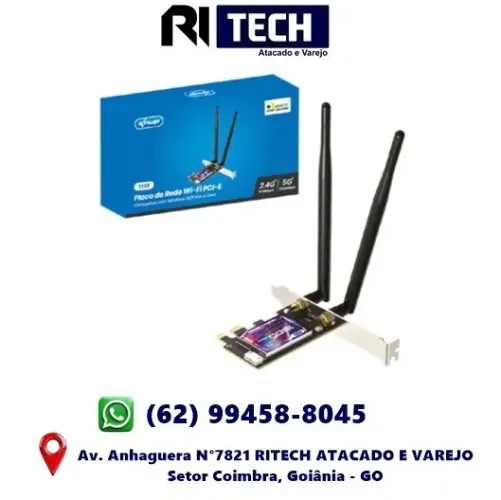 Placa de Rede Wifi + Bluetooth 5.2 PCI-E 1200MBPS PC KNUP T136 X