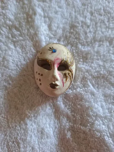 Máscara decorativa italiana em cerâmica carnaval veneza