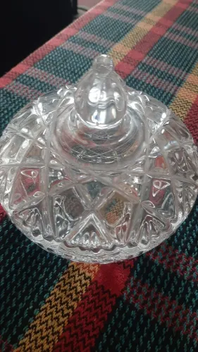 Bombonier de cristal 13 cm de largura