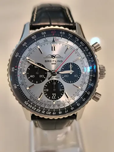 Relógio Breitling Navitimer Aço 43mm Ice Blue Original Usado Completo