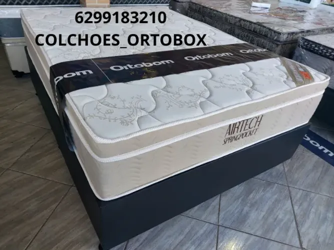 Conjunto Casal da ortobom colchão de molas ensacadas