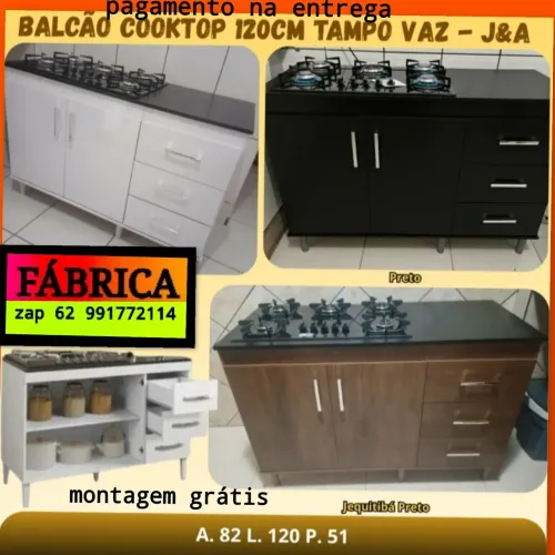 Fogão COOKTOP 5B + BALCÃO MONTAGEM GRÁTIS 
