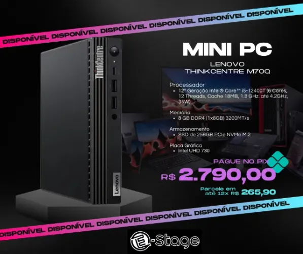 Lenovo Thinkcentre M70Q Tiny | Intel Core i5-12400T | 8Gb DDR4 | SSD M.2 256Gb