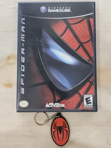 Jogo Spider-Man GameCube e chaveiro 