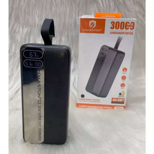 Power Bank H'MASTON 30.000mAh - Carregamento Rápido 22.5W