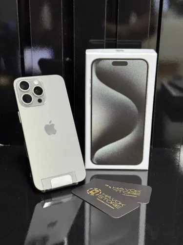Celular iPhone 15 Pro Max Natural (256gb) | 100% de Bateria | Loja Física & Garantia 