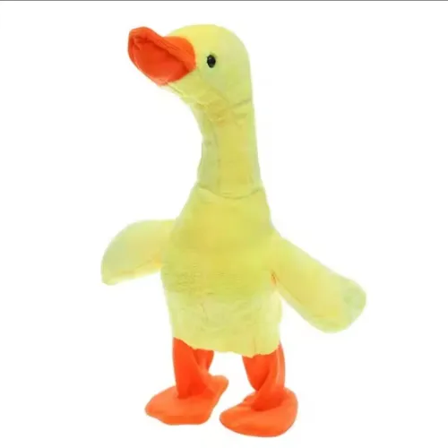 Pato Amarelo Eletrônico Brinquedo Repete o que Você Fala Toca Música Anda