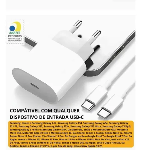 Carregador de iPhone 15 turbo
