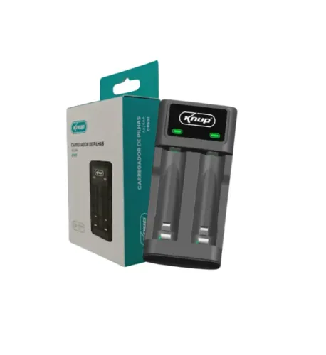 CARREGADOR DE PILHAS AA/AAA/9V ENTRADA TIPO-C KNUP KP-CP601