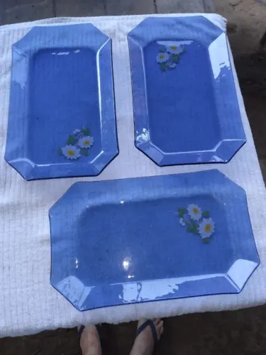travessa vintage azul