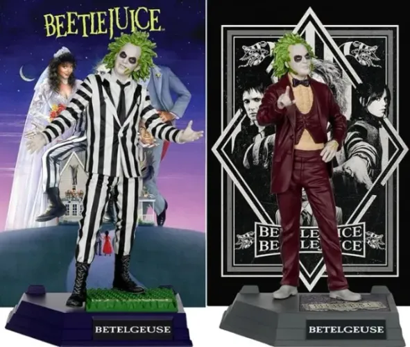 McFarlane Movie Maniacs Beetlejuice 1988 & Beetlejuice Beetlejuice Set com 2 Personagens