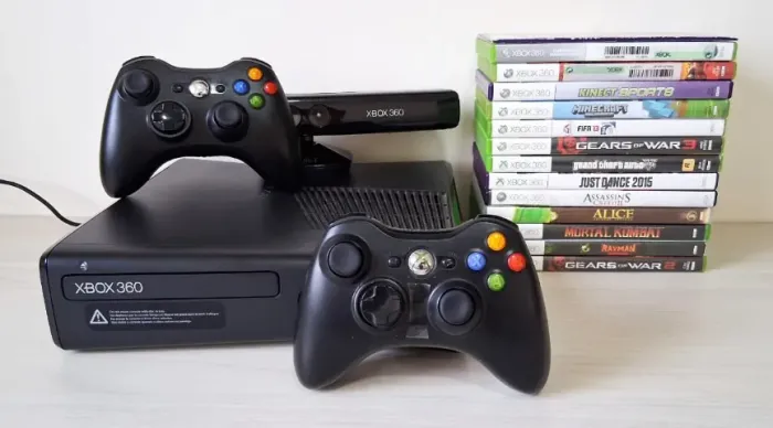 Xbox 360 Slim + 2 Controles + KINECT + HD 320gb + 14 jogos originais