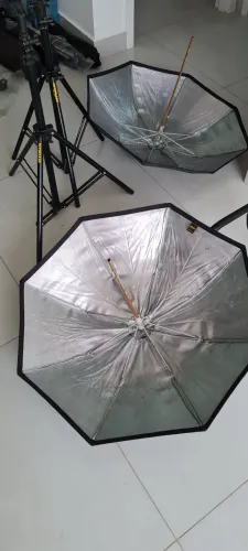 Kit de Iluminação para Estúdio - Sombrinhas Refletoras