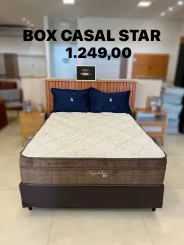 Cama Box Casal Star colchão de molas ensacadas - ENTREGA HOJE !!!