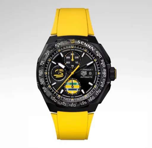 Relógio Tag H Senna - Silicone Amarelo - 43mm - Automático - Prm AAA+
