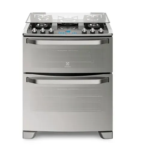 Fogao 5 bocas inox Electrolux tampa vidro