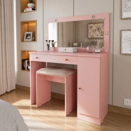 Penteadeira Camarim Estrela com Led 2 Gavetas 1 Porta ñ acompanha o banco - SUPER OFERTA!