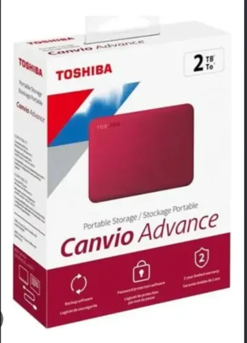 HD Externo Toshiba Canvio 2TB - Cor Vermelha