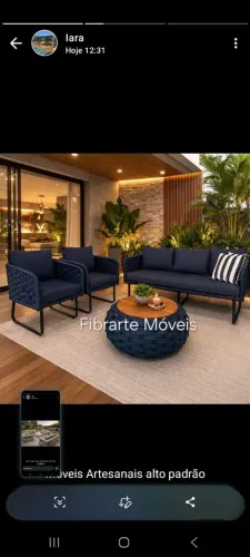 Moveis em fibra sintetica ou corda nautica