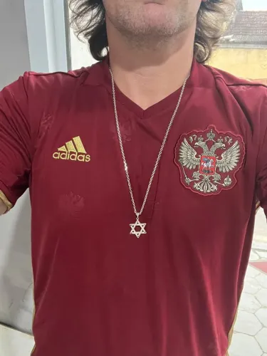 CORDÃO DE PRATA COM PINGENTE ESTRELA DE DAVI - 70 CM