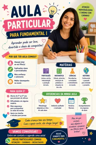 Aulas particulares do 1º ao 5º ano