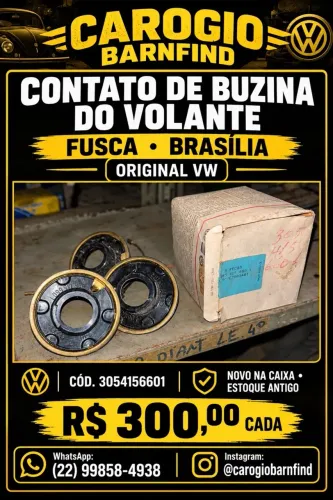 Contato Buzina Volante Fusca/Brasilia Original Vw Novo Na Caixa Estoque Antigo
