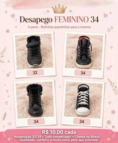 Sapatos,tênis ,botas infantis.. menina e menino