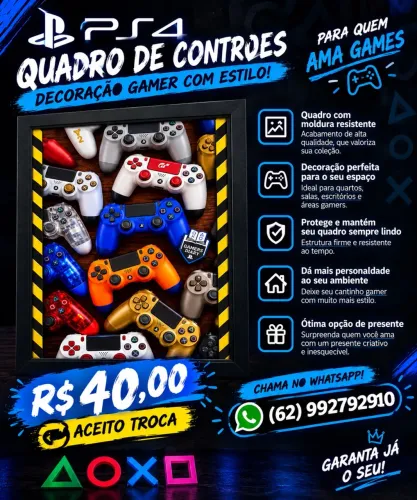 Vendo quadro decorativo controles ps4