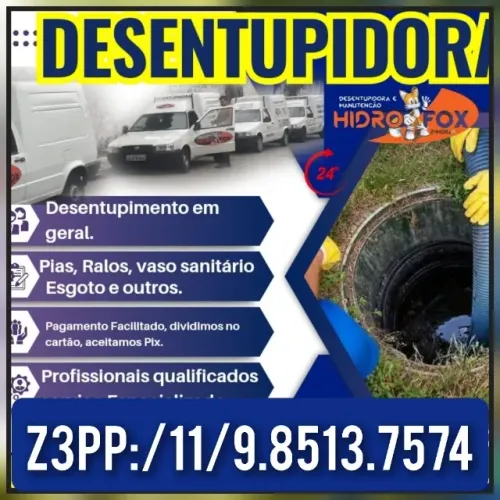 Desentupidora orçamento sem compromisso 