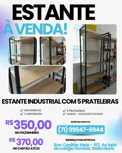 ESTANTE INDUSTRIAL C/ 5 PRATELEIRAS