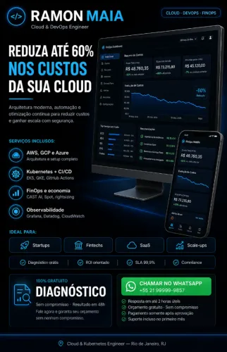 Cloud AWS GCP Azure + Kubernetes FinOps DevOps | Reduz até 60% nos Custos | RJ