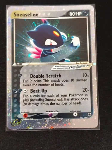 Carta Pokémon Sneasel ex 103/109 Holo EX Ruby & Sapphire Inglês Original