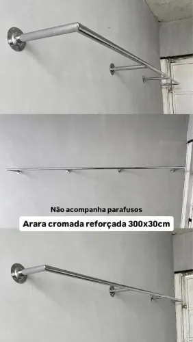 Kit loja completa araras cromadas reforçadas
