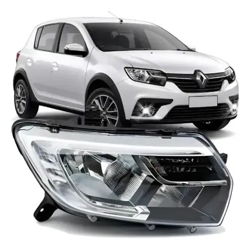 Farol Dianteiro Com LED Sandero Logan 2020 A 2024 Direito