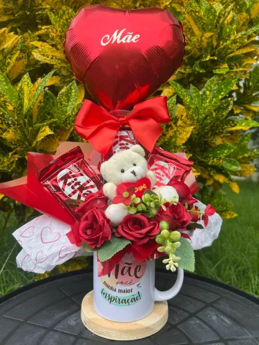 Buquê na caneca para o dia das mães