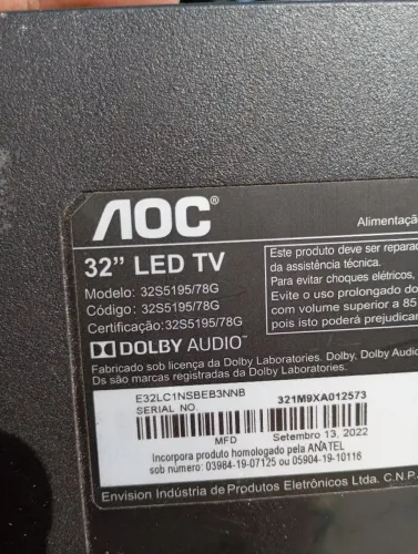 Placa fonte e placa principal tv aoc 32s5195/78g