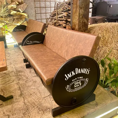 Sofá de tambor com encosto 4 lugares