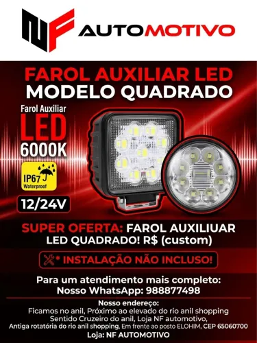 Farol auxiliar quadrado 