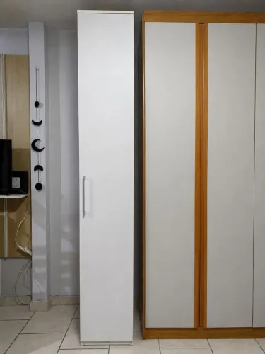 Armário 1 porta MDF branco 