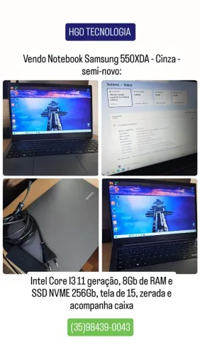 Vendo Notebook Samsung 550XDA - cinza - zerado