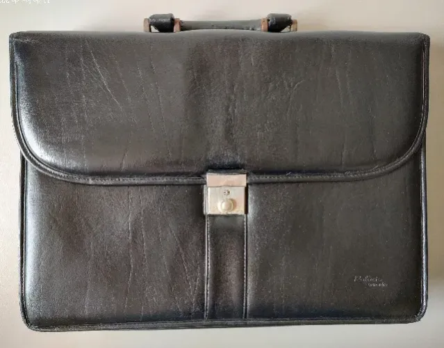 Pasta de couro executiva preta