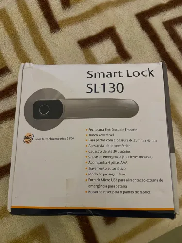Fechadura Digital C/ Biometria De Embutir Sl130 Prata P