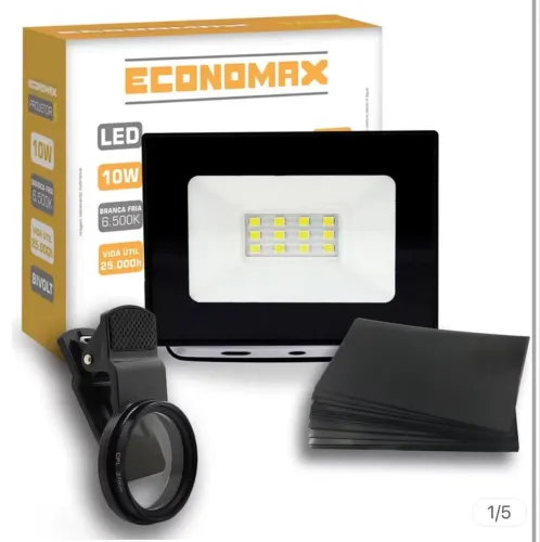 Kit Refletor Economax 10W + 2 película polarizada + lente CPL