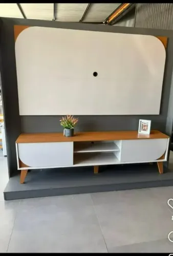 Rack com Painel Duna Cinamomo/Off White