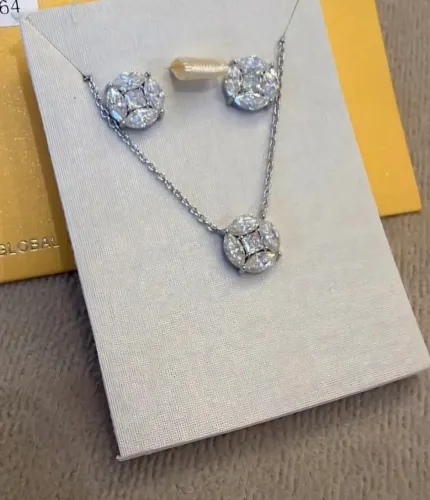 Conjunto ilusion prata 925 e moissanite