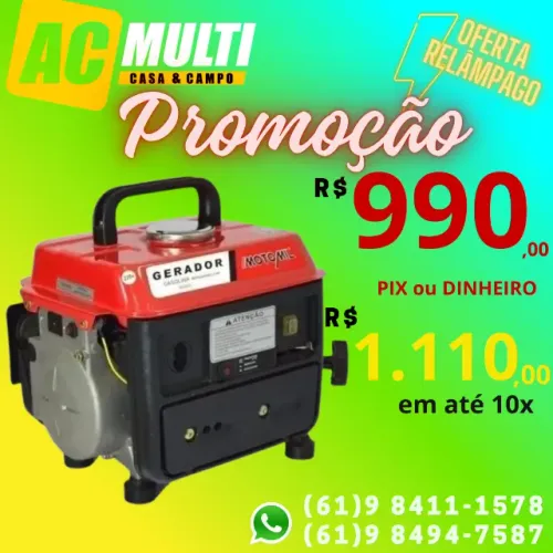 GERADOR À GASOLINA - HOBBY - MG-950 1,5 HP 60 Hz 2T Motomil